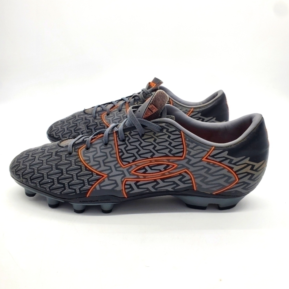 Under Armour Men's 13 UA Corespeed Force 2.0 FG Soccer Cleats Shoes Grey Orange